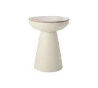 Table d'appoint ronde avec rangement en métal grège et bois manguier h52 cm tam