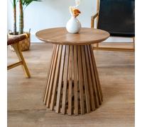 Table d'appoint ronde bois clair en bois d'acacia d50 cm - képès