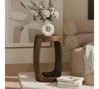 FineBuy Table d'appoint Ronde en Bois Massif de manguier 30cm - Petite Table Basse Ronde avec Compartiment Ouvert - Table de Salon fabriquée à la Main au Design Moderne en Bois véritable