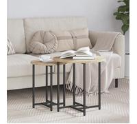 Table d'appoint ronde chêne Sonoma 45 cm - pieds métal, finition mate