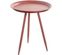 Table d'appoint ronde coloris rouge en métal laqué - diamètre 44 x hauteur 54 cm - PEGANE - Rouge