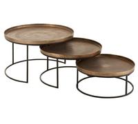 Table d'appoint ronde effet rouille Rolice - Lot de 3