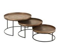 Lot de 3 Tables Basses Gigognes "Bano" 80cm Rouille