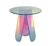 Table d'appoint Ronde en Acrylique irisé avec Base à trépied, Table de Chevet Moderne pour Salon, Chambre, Bureau ou Maison,D40cm×H45cm