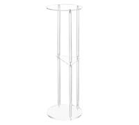 Table d'appoint ronde en acrylique transparent, table d'appoint à 3 niveaux, table basse ronde pour petits espaces, table d'appoint en acrylique transparent, 8 x 8 x 24 pouces, table d'appoint dec
