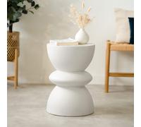 Table d'appoint ronde en béton blanc d35 cm - maupiti