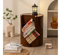 Table d'appoint ronde en bois avec rangement, tabouret ottoman multifonction pour salon, chambre à coucher et jardin