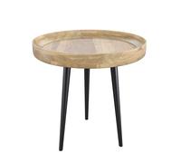 Table d'appoint ronde en bois de manguier clair D40 cm - Palak - Rendez-Vous Déco