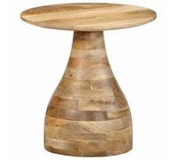 Table d'appoint ronde en bois de manguier massif vidaXL, Ø40x40 cm, Marron, Design rétro, Pour salon, chambre à coucher ou bureau, Inclut un guide de montage