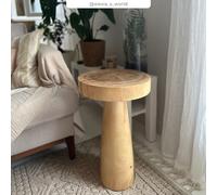 Table d'appoint ronde en bois de suar d35 cm - janah