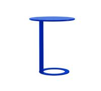 Table d'appoint ronde en forme de C pour salon, table de chevet et canapé, table basse ronde avec cadre en métal, économie d'espace, bureau d'ordinateur portable pour petites chambres (48,3 x 68,6 cm