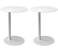 Table d'appoint ronde en métal au design scandinave, petite table basse pour appartement, mini table d'angle, 40,6 x 40,6 x 50,8 cm (L x l x H)