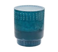 Table d'Appoint Ronde en Métal Bleu de 41 cm de Diamètre de Style Moderne A