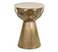 Table d'appoint ronde en métal coloris doré - diamètre 39 x hauteur 54 cm