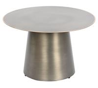 Table d'appoint ronde en métal coloris doré, gris foncé - diamètre 60 x Hauteur 37cm