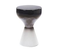 Beliani Table d'Appoint Ronde en Métal Noir et Blanc 30 cm Diamètre Style Moderne Tibito