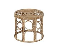 Table d'appoint ronde en rotin coloris naturel - Diamètre 38 x Hauteur 38 cm --