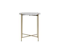 Miliboo Table d'appoint Design Ronde en terrazzo et métal doré D40 cm Mezzo