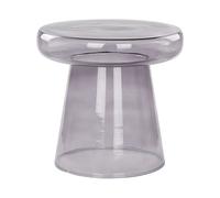Beliani Table d'Appoint Ronde en Verre Teinté Gris 39 cm de Diamètre Style Moderne Caldera