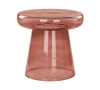 Beliani Table d'Appoint Ronde en Verre Teinté Rouge 39 cm Diamètre Moderne Caldera