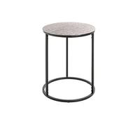 Table d'Appoint Ronde "Galia" 52cm Argent & Noir