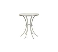 Table d'Appoint Ronde "Istanbul" 68cm Blanc & Argent