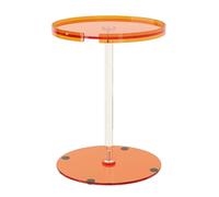 Table d'appoint ronde moderne en acrylique pour petits espaces, design robuste, installation facile, convient pour le salon, la chambre, la salle de bain, le bureau et une utilisation en extérieur