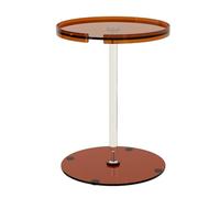 Table d'appoint ronde moderne en acrylique pour petits espaces, design robuste, installation facile, convient pour le salon, la chambre, la salle de bain, le bureau et une utilisation en extérieur