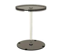 Table d'appoint ronde moderne en acrylique pour petits espaces, design robuste, installation facile, convient pour le salon, la chambre, la salle de bain, le bureau et une utilisation en extérieur