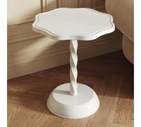 Table D'appoint Ronde Moderne Finition Mate Petite Table Basse D'appoint pour Salon Chambre Canapé Coin Piédestal Table D'appoint pour Petits Espaces,White b