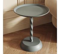 Table D'appoint Ronde Moderne Finition Mate Petite Table Basse D'appoint pour Salon Chambre Canapé Coin Piédestal Table D'appoint pour Petits Espaces,Gray d