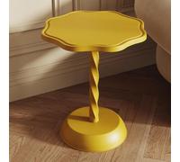 Table D'appoint Ronde Moderne Finition Mate Petite Table Basse D'appoint pour Salon Chambre Canapé Coin Piédestal Table D'appoint pour Petits Espaces,Yellow b