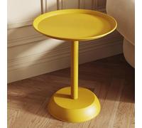 Table D'appoint Ronde Moderne Finition Mate Petite Table Basse D'appoint pour Salon Chambre Canapé Coin Piédestal Table D'appoint pour Petits Espaces,Yellow c