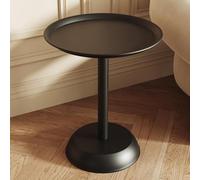 Table D'appoint Ronde Moderne Finition Mate Petite Table Basse D'appoint pour Salon Chambre Canapé Coin Piédestal Table D'appoint pour Petits Espaces,Black c