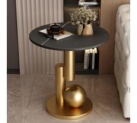 Table D'appoint Ronde Noir, Bout De Canapé Petit Guéridon Rond, Petite Table D'appoint Pour Salon, Chambre, Balcon, Bureau, Tables D'appoint Table De Chevet Home Decor ( Color : /Gold C , Size : 50CM