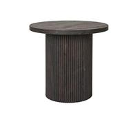 Table d'appoint Ronde Pied Central Relief MDF Effet bois foncé - ANKARA -