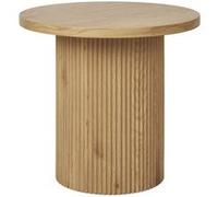 ANKARA - Table d'appoint Ronde Pied Central Relief MDF Effet bois naturel -