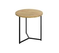 HAKU Möbel Table d'appoint chêne, Noir, Bois Massif, métal - Dim.: H 52 cm x Ø 50 cm, Style: Modern