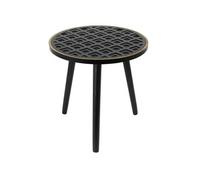 Table d'appoint Altobuy LISEA - Table d'Appoint Ronde Plateau Noir et Doré -