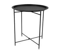 Table d'appoint Ronde Pliante en métal Ø 41,5 x H.45 cm - Pratique, légère, compacte et Design | Parfaite pour Salon, Balcon, Jardin ou Patio. - - Gris