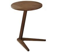 Table D'Appoint Ronde Style Milieu du SièCle pour Salle à Manger Et Salon, Mini Table Basse Couleur Noyer(Brown/C)