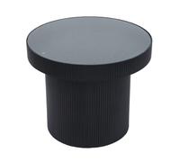 Table d'appoint ronde SVITA MIGUEL avec plateau en verre petite table basse ronde noir