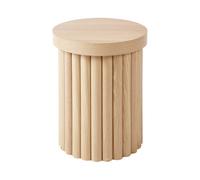Table d'Appoint Ronde Traditionnelle Design Scandinave MDF Bois Clair Genola