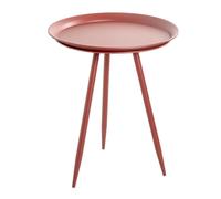 HAKU Table d'appoint Ronde en métal Rouge, Petite Table Basse Ronde - Dimensions : H 54 x Ø 44 cm Style : Moderne