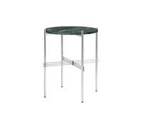 Table D'appoint Ronde TS Ø40 en Acier Poli/marbre Vert Guatemala