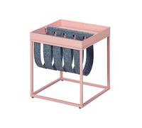 STACIO - Table d'Appoint Rose avec Porte-Brochure -