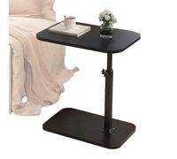 Table d'appoint rotative en forme de C - Table de canapé de 61 cm avec fonction pivotante à 360 degrés, bureau de chevet multifonction et support pour ordinateur portable, côté compact pour salon