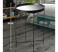 Table d'appoint salon salle à manger décoration étagère plantes stand fer noir hauteur 43cm MALCOLM