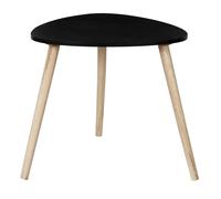 HOME DECO FACTORY - HD0497, Table d'appoint Triangulaire en Bois Noir Grand modèle, Design épuré et Moderne, Conçue pour Salon ou Bureau, Dimensions 48x46x48 cm, Couleur Noir
