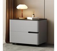 Table D'appoint Simple Et Moderne, Table De Chevet sans Installation, Meuble De Rangement Au Sol en Cuir(Light Gray,40cm)